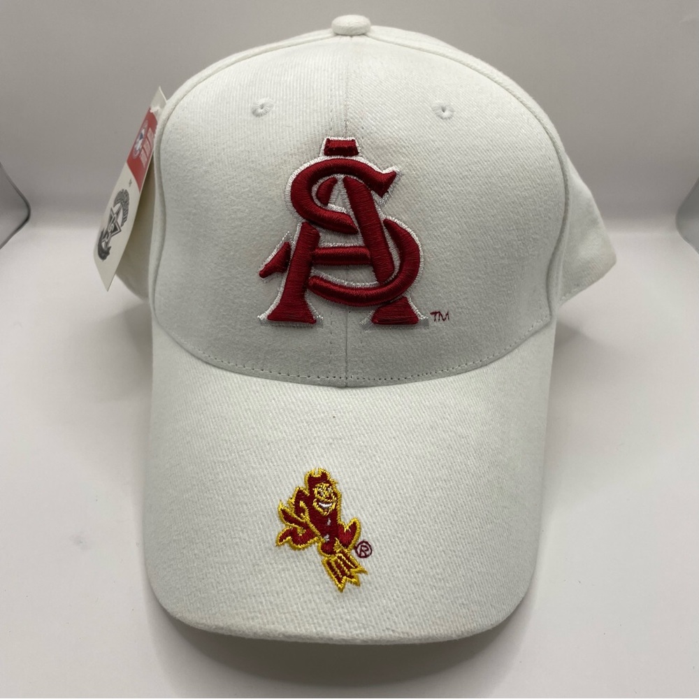 Arizona State University Sun Devils White Embroidered Cotton Cap
